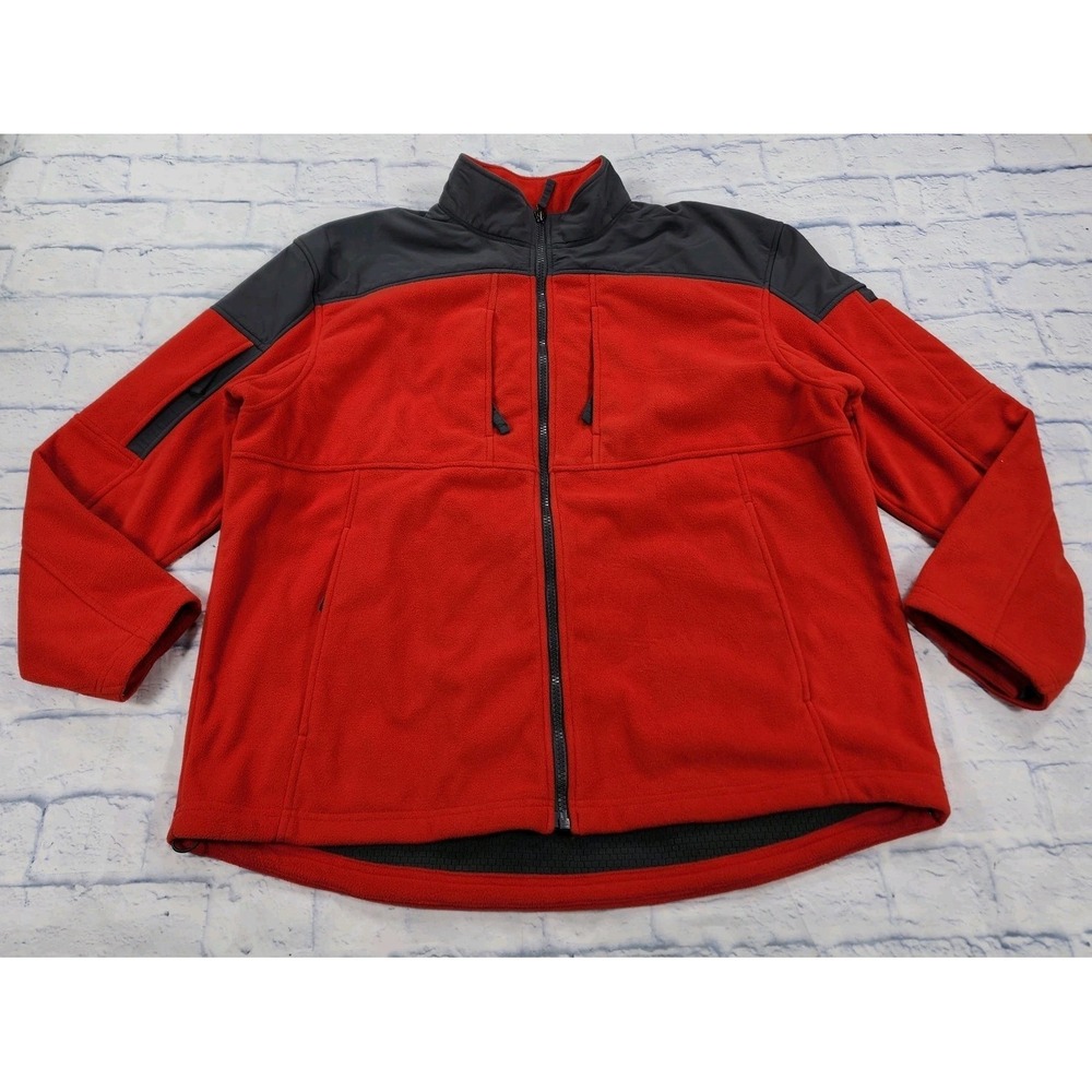 Duluth Trading Co Jacket MENS 2XL Shoreman Fleece Gridlock Full Zip Wind Proof